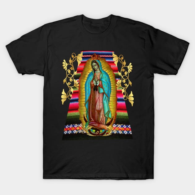 Our Lady of Guadalupe Virgin Mary Zarape 08 T-Shirt by hispanicworld